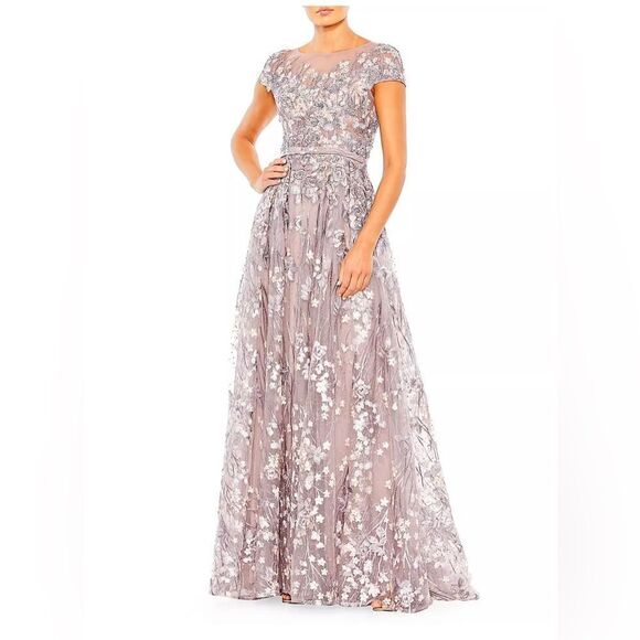 Mac Duggal Beaded & Floral-Embroidered Gown size 10 - Picture 1 of 14